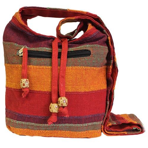 Bolso Nepalí Boho Atardecer Rojo