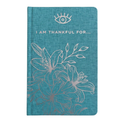 Diario de Gratitud Azul con borde plateado - 120 páginas - Estoy agradecido por