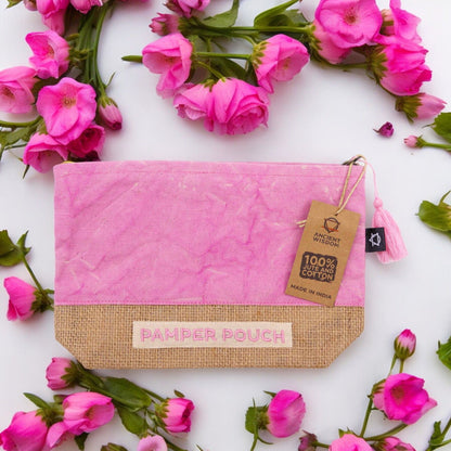 Bolsa de Cuidado Personal - Rosa y Púrpura - Lavado a Piedra