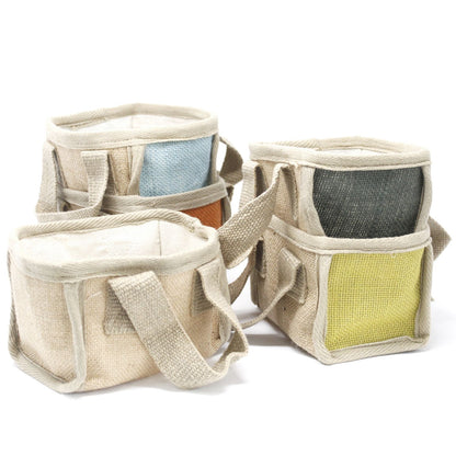 Cesta pequeña de yute - 16x10x12cm - Naranja