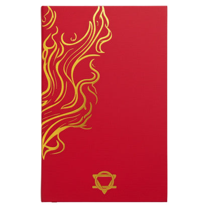 Diario de Bienestar Rojo - 120 páginas - Mandala dorado y loto