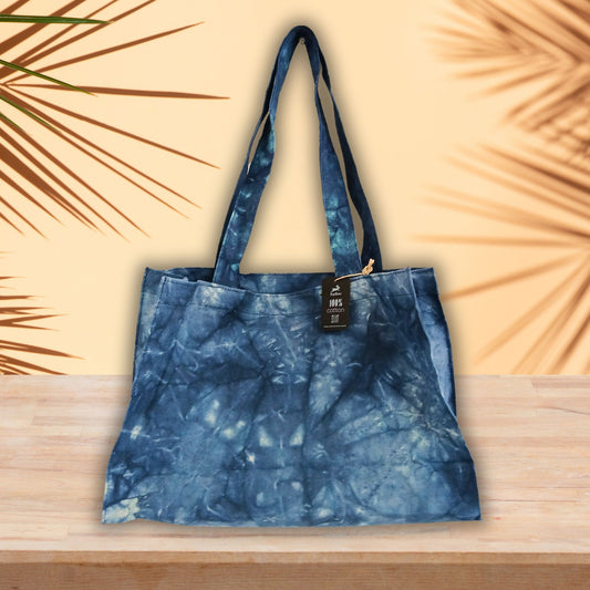 Bolsa de Mano - Efecto Lavado Azul Mar Profundo